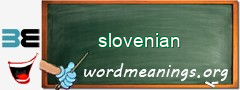 WordMeaning blackboard for slovenian